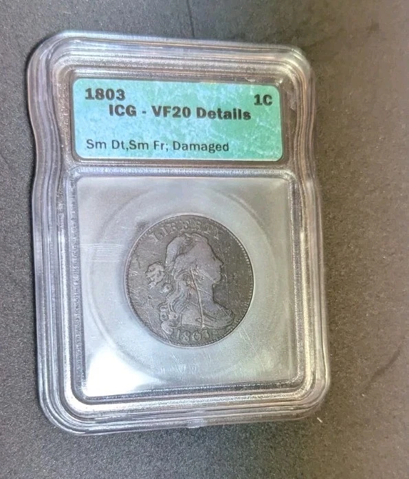 1803 ICG VF20 Details Draped Bust Large Cent - Image 2 of 4