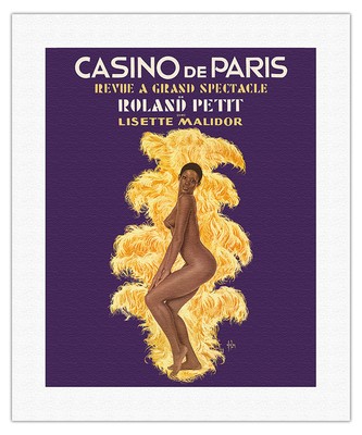 Casino de Paris Revue - Dancer Lisette Malidor - Vintage Casino Poster by Aslan