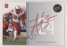 2009 Press Pass Signings Silver Red Ink 43/199 Andre Brown #PPS-AB2 Auto 0c2
