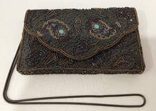 Andre Cellini Multicolored Beaded Evening Bag Snap Close