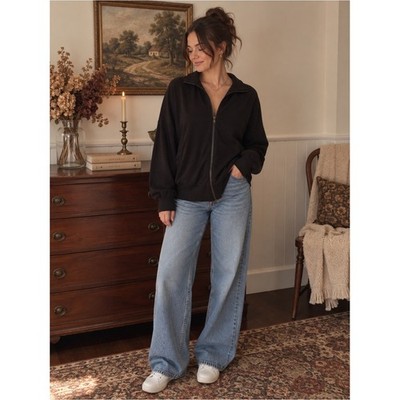 CAbi Black Zip-Up Jacket