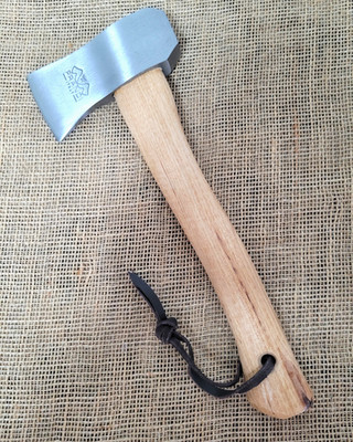 Prandi Camping Hatchet 5.25'' Carbon Steel Axe Head 2.75'' Cutting Edge Hickory