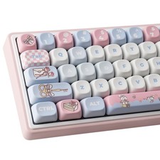 PBT Keycaps 134 Keys MOA Profile Cute Keycaps Dye-Sublimation Alice Bunny Key...