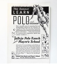 1937 Vallejo Polo Ranch & Players School Cima...
