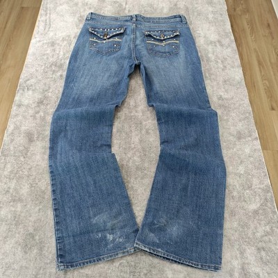 Y2K Vintage 2000s  Bootcut Jeans L Flare Jeans Denim Strasssteine