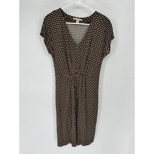 Banana Republic Womens Geometric Print V Neck Midi Dress Size M