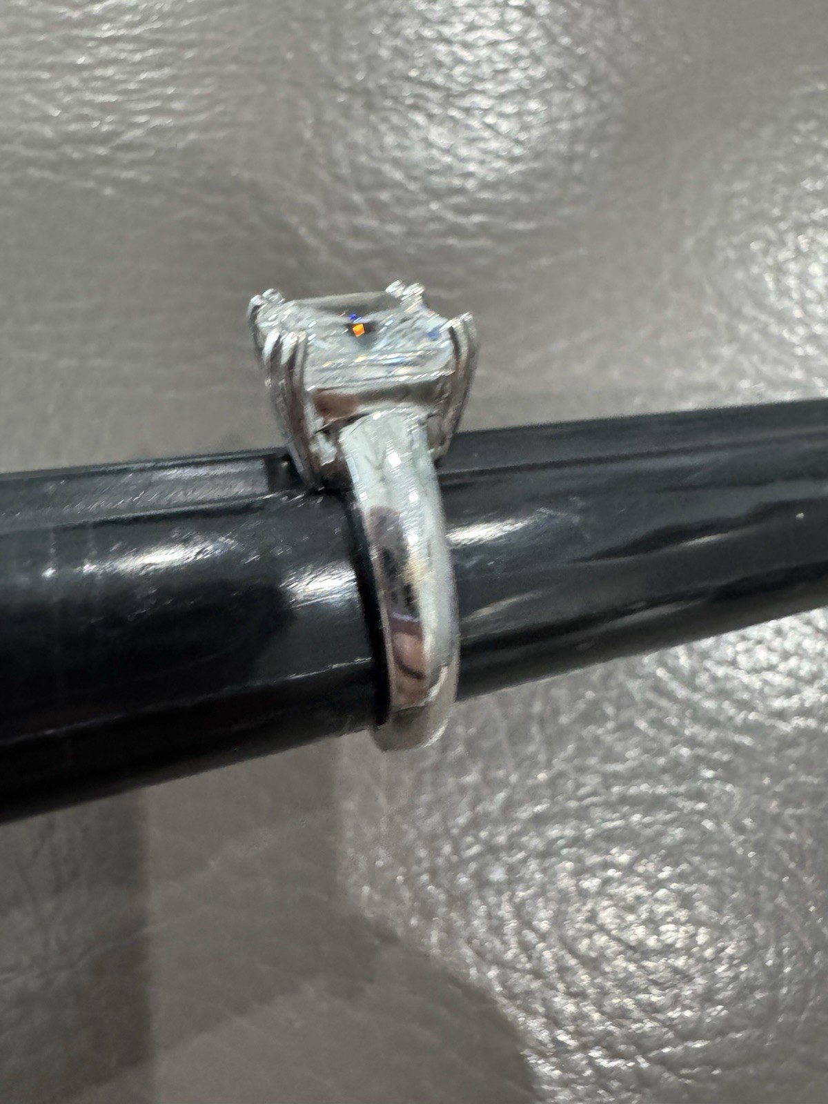 14k Solid White Gold Lab Created Square Center St… - image 8