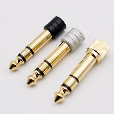 Jack Audio Adapter with Screw On 6.35mm 1/4'' Stereo Male to 3.5mm 1/8'' Female
