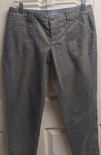 Banana Republic Womens Utility Chino Solid Gray Flat Front Ankle Pants Size 8