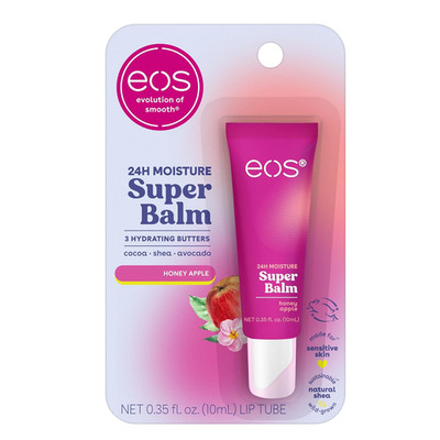 Eos 24H Moisture Super Balm - Honey Apple, Day or Night Lip Treatment, Made for 