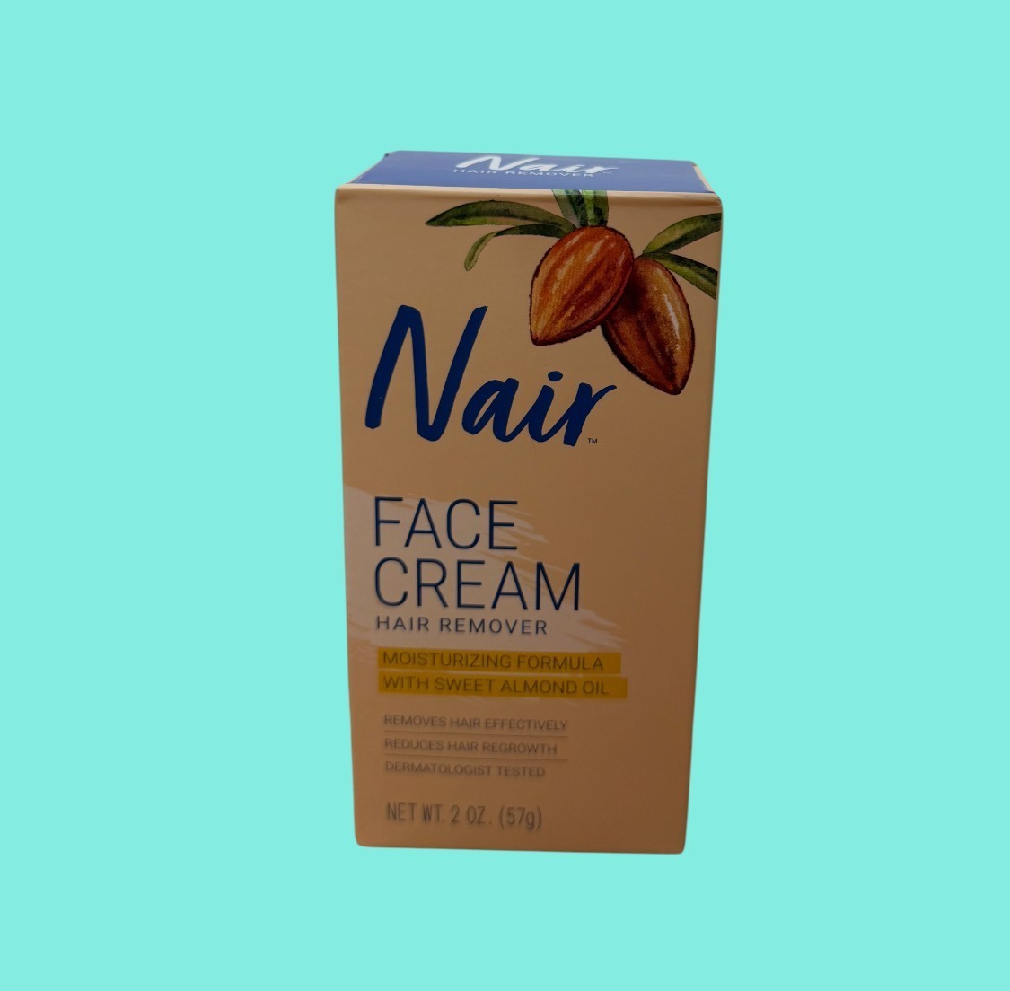 Nair Hair Remover Moisturizing Face Cream Sweet Almond Oil 2oz Face Hair Remove