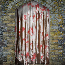 4 Pcs Halloween Door Curtain, 65"X 39" Bloody Doorway Curtain Decoration