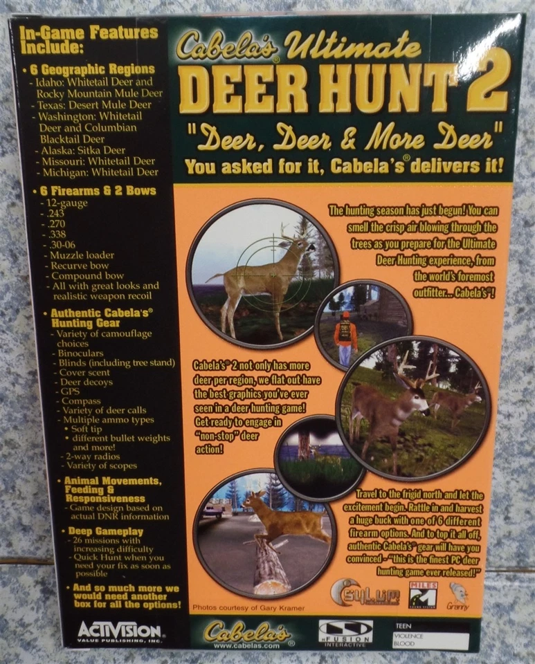 Video Game PC Cabelas Ultimate Deer Hunt 2 Two 2002 #1 NEW SEALED BOX - Image 2 of 4