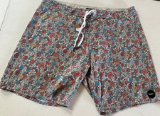 RVCA 19" Board Shorts Men's 38 Floral Print Stretch Swim Trunks 7 " Inseam