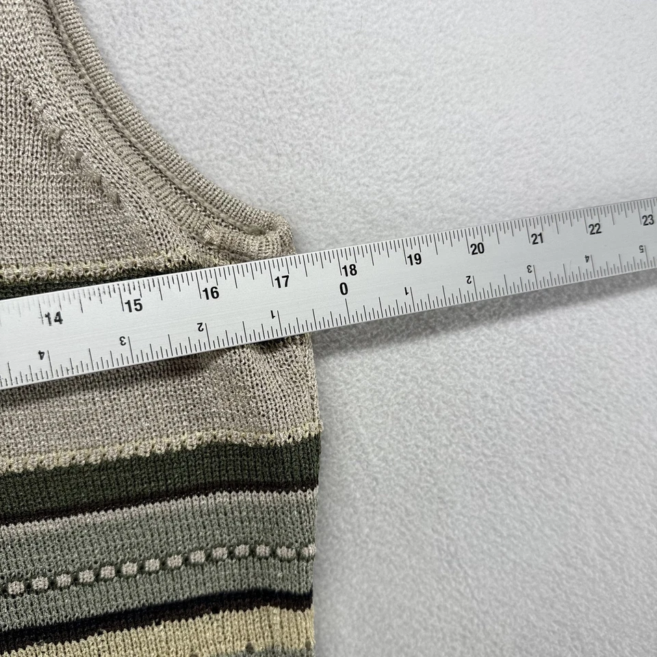 Vintage Norton Mcnaughton Sweater Vest Women's Petite Medium PM Beige Green 90s - Image 4 of 4