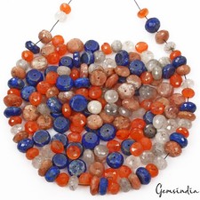 830 Ct/172 Pcs Natural Multi Color Gems Round Faceted Cut Drill Bead For Jewelry