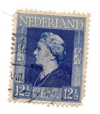 Netherlands 1944, Queen Wilhelmina, Dutch Royalty in blue, 12 1/2 cent