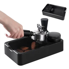 Espresso Tamping Station with Knock Box, 3-in-1 Coffee Organizer Compatible w...