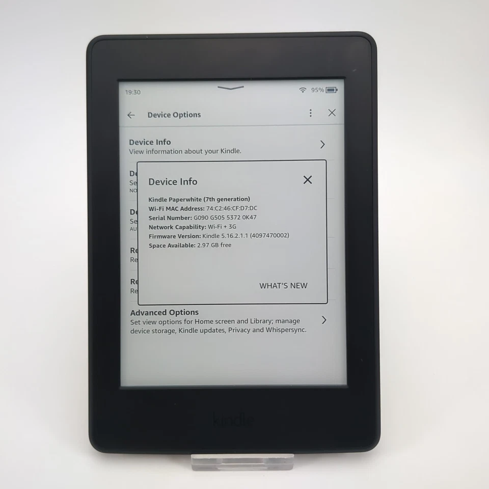 Amazon Kindle Paperwhite 7th Generation 4GB eReader - Black - WiFi+3G  #7644 - Image 2 of 4