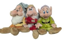 Grumpy Dopey Bashful Disney Store Exclusive Snow White 7 Dwarves Plush Lot Of 3