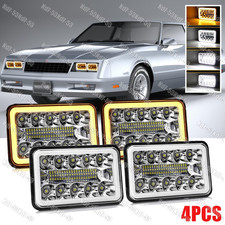 4pcs Fit Chevrolet Monte Carlo Ss Ls 1981-1986 4x6 In Led Headlights Hi-lo Beam