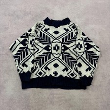 Vintage knitted jumper Abstract patterned knit sweater Women's M 12-14 