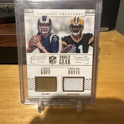 2016 Panini National Treasures Rookie Nfl Gear Jared Goff, Trevor Davis #11 /25