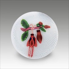 Antique French Saint Louis fuchsia glass paperweight