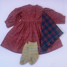 1989 Pleasant Company American Girl Kirsten School Dress Shawl Socks