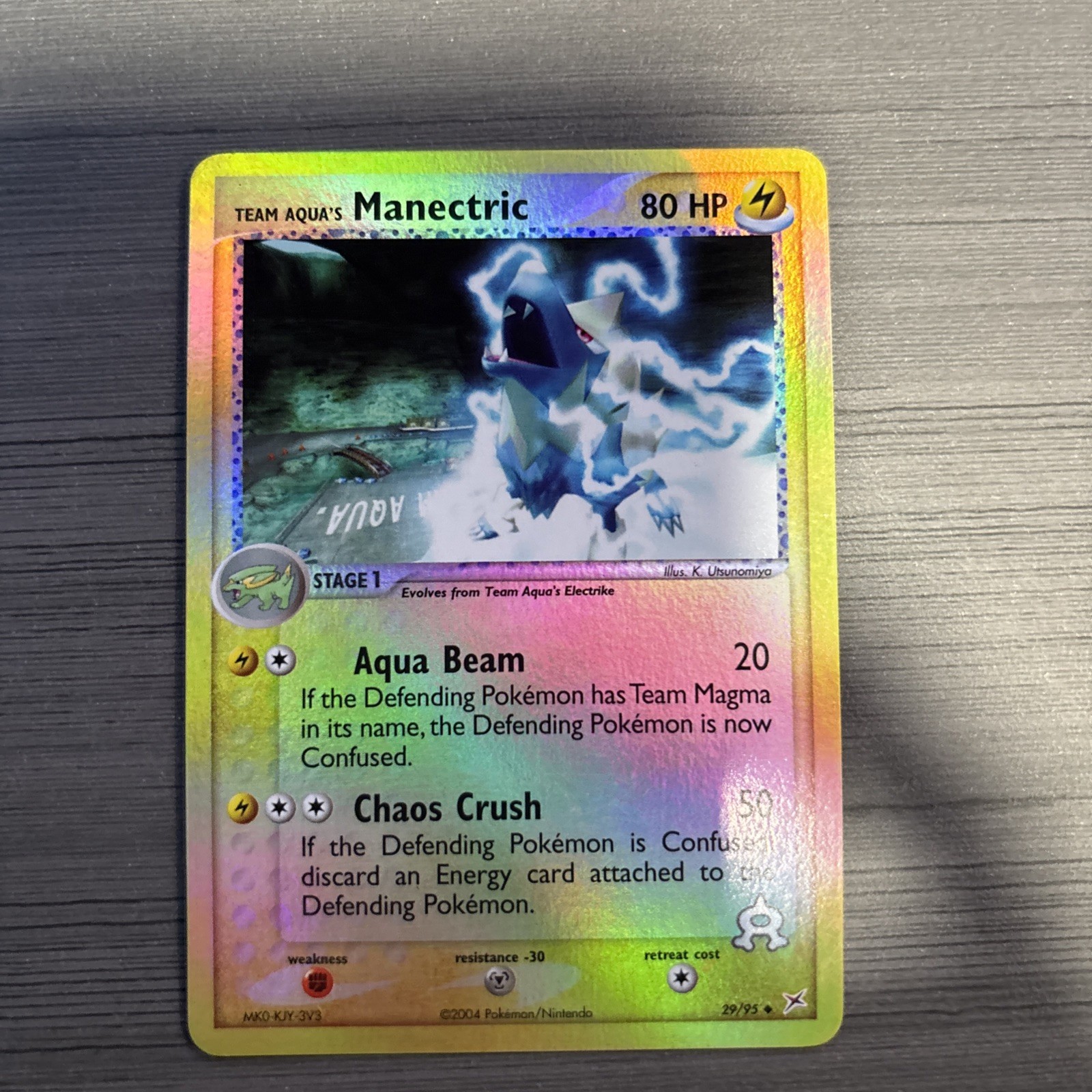 Team Aqua's Manectric 29/95 Team Magma vs Team Aqua Reverse Holo