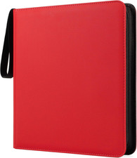 12 Pocket Trading Card Binder for 720 Cards, Sturdy PU Cover Side Loading Zipper