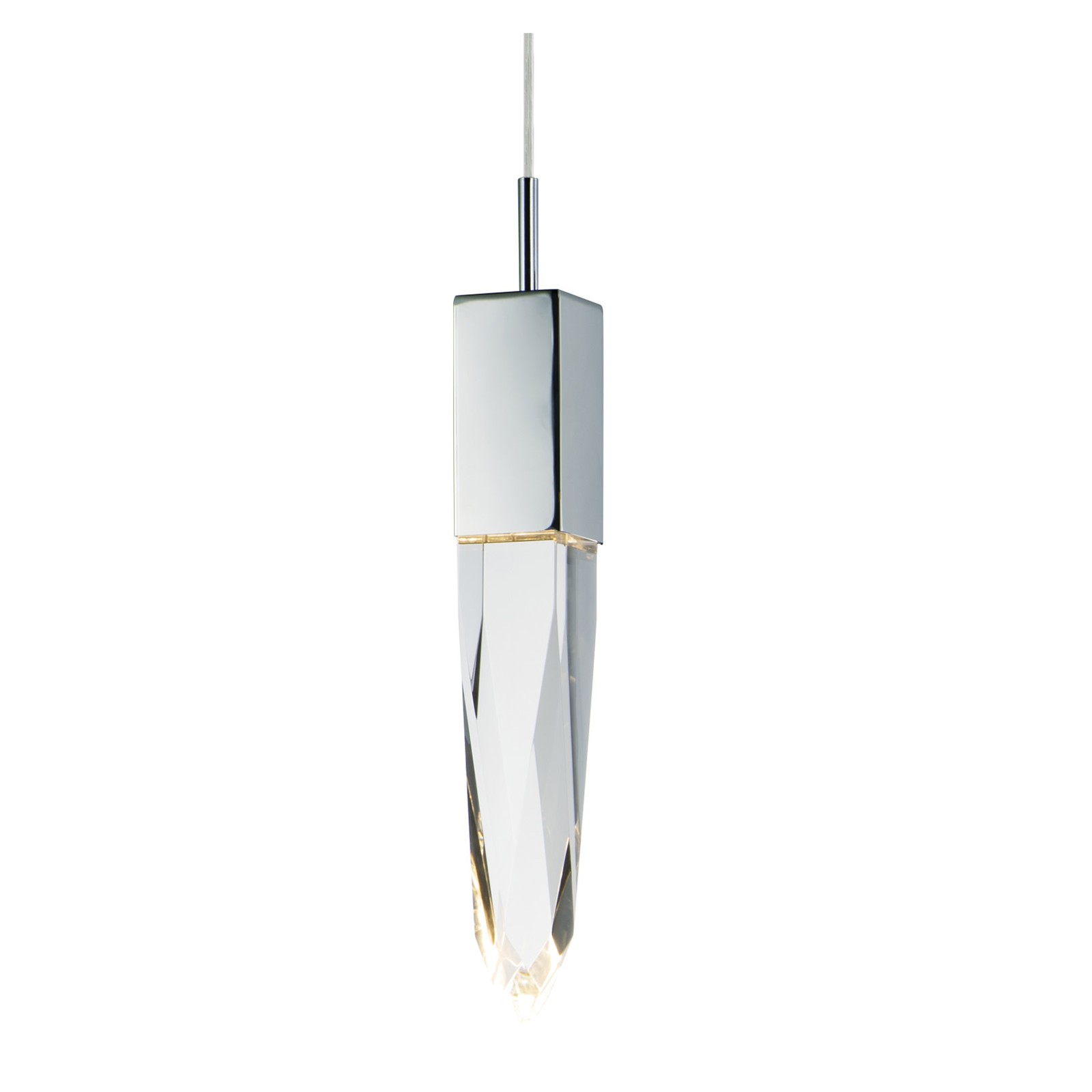 Chrome LED Mini Pendant Light 5 Inch Wide Modern Quartz Design