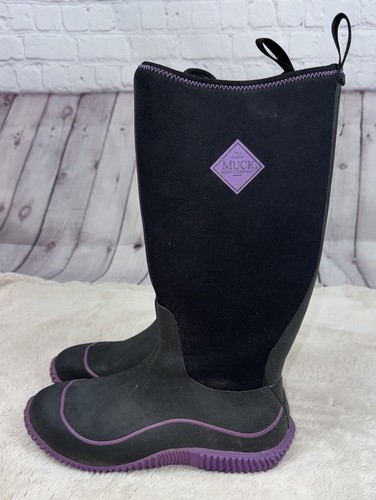 THE ORIGINAL MUCK BOOT COMPANY Hale Boots Black Purple Waterproof Women’s Size 9