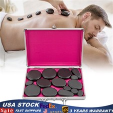 18pcs Hot Stone Basalt Hot Stones Set Massage Natural Hot Rocks with Heater Box