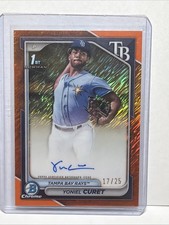 💥 Yoniel Curet RC PROSPECT AUTO /25💥 2024 Bowman Chrome - Orange Shimmer RAYS