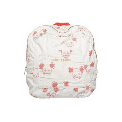 Mini Rodini, Rucksack, Unisex (Kinder), Bio-Baumwolle, Weiß/Rot, 22, 9 #IvI