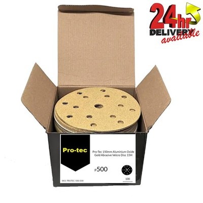 Pro-Tec Gold Grip 150 mm 6'' 15 Loch DA Schleifscheiben Box mit 100 - P500