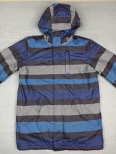 Burton Dry Ride White Collection Mens Striped Snowboard Ski Jacket - Medium