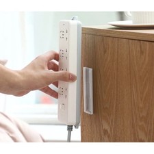6 pcs Self Adhesive Wall Mounted Power Strip Holder Punch Free Socket Panel Plug
