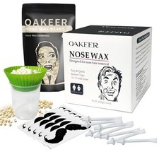 Oakeer Nose Wax Kit - 40 Sticks, Hair Remover 0.04 Ounce Pack of 1 , White