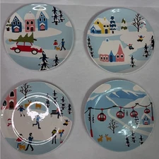 Kirkland’s Set of Four Winter Scene Plates