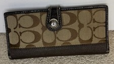 Coach Vintage Brown Signature Bifold Snap Wallet Y2K Style Iconic C Pattern