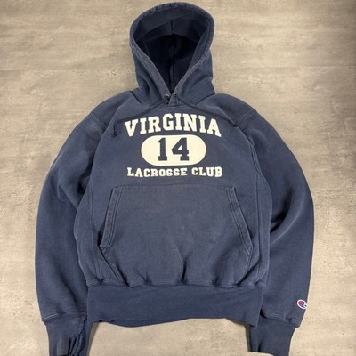 Vintage Champion Reverse Weave Hoodie Small Navy Virginia Lacrosse