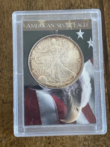 U.S. Mint 2004 American Eagle 1 oz Silver Coin 0.999 Fine H.E. Harris Holder #2
