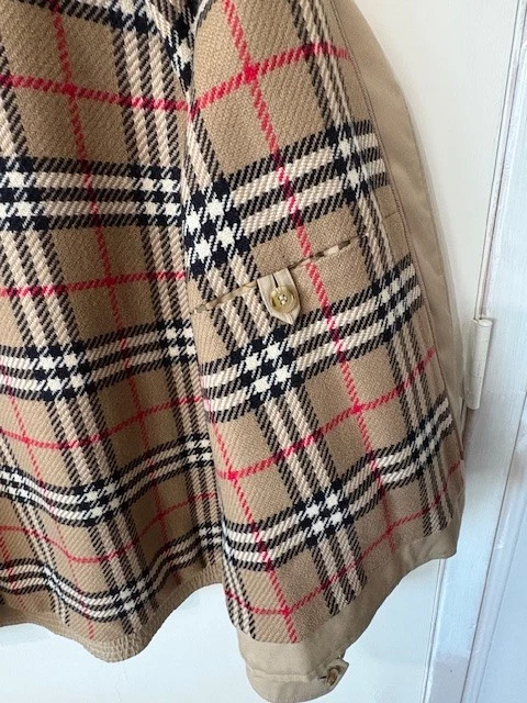 Burberry Vintage Nova Check Wool Lined Zip Trench Jacket Mens 42 Reg  Tan Khaki - Image 4 of 4