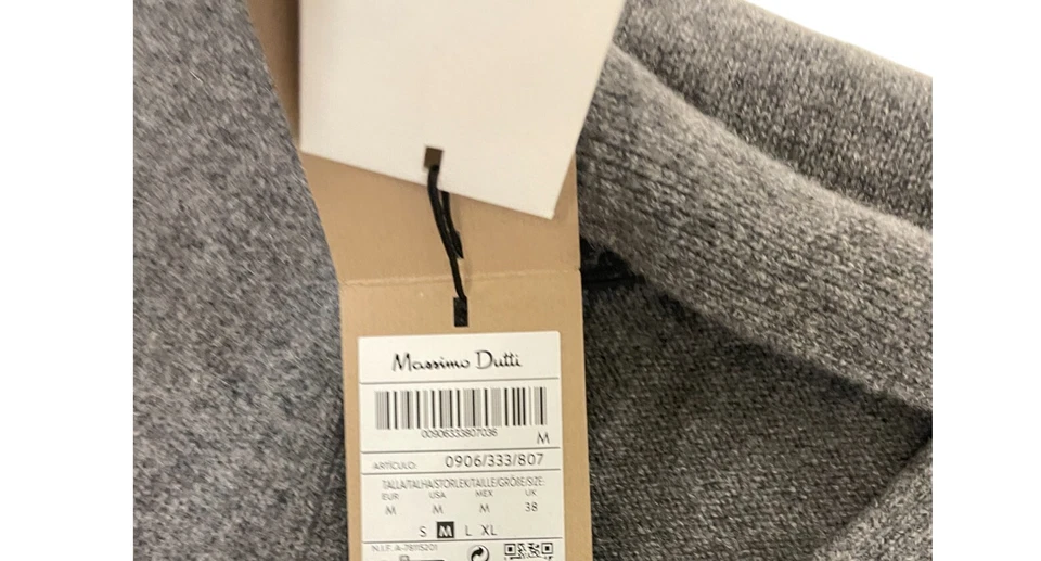 Cárdigan suéter Massimo Dutti de cachemir para hombre M gris medio 0906/333 nuevo con etiquetas Foto 4 de 4