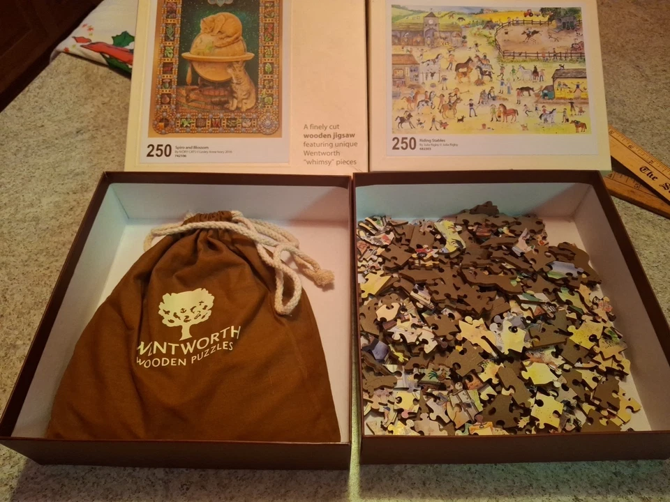 2 Wentworth Wood Wooden 250 Piece Jigsaw Puzzles Cats-Horses - Image 4 of 4