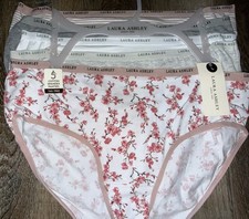 Laura Ashley Womens Hipster Underwear Panties 5-Pair Cotton Blend A L
