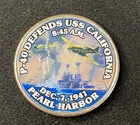 Colorized Kennedy Half Dollar Pearl Harbor P-40 Defends USS California Free Ship