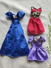 Vintage 90s BARBIE party DRESSES LOT dress red brocade purple blue sequin Mattel